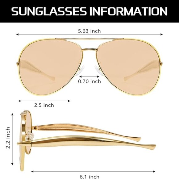 Gold Aviator Sunglasses
